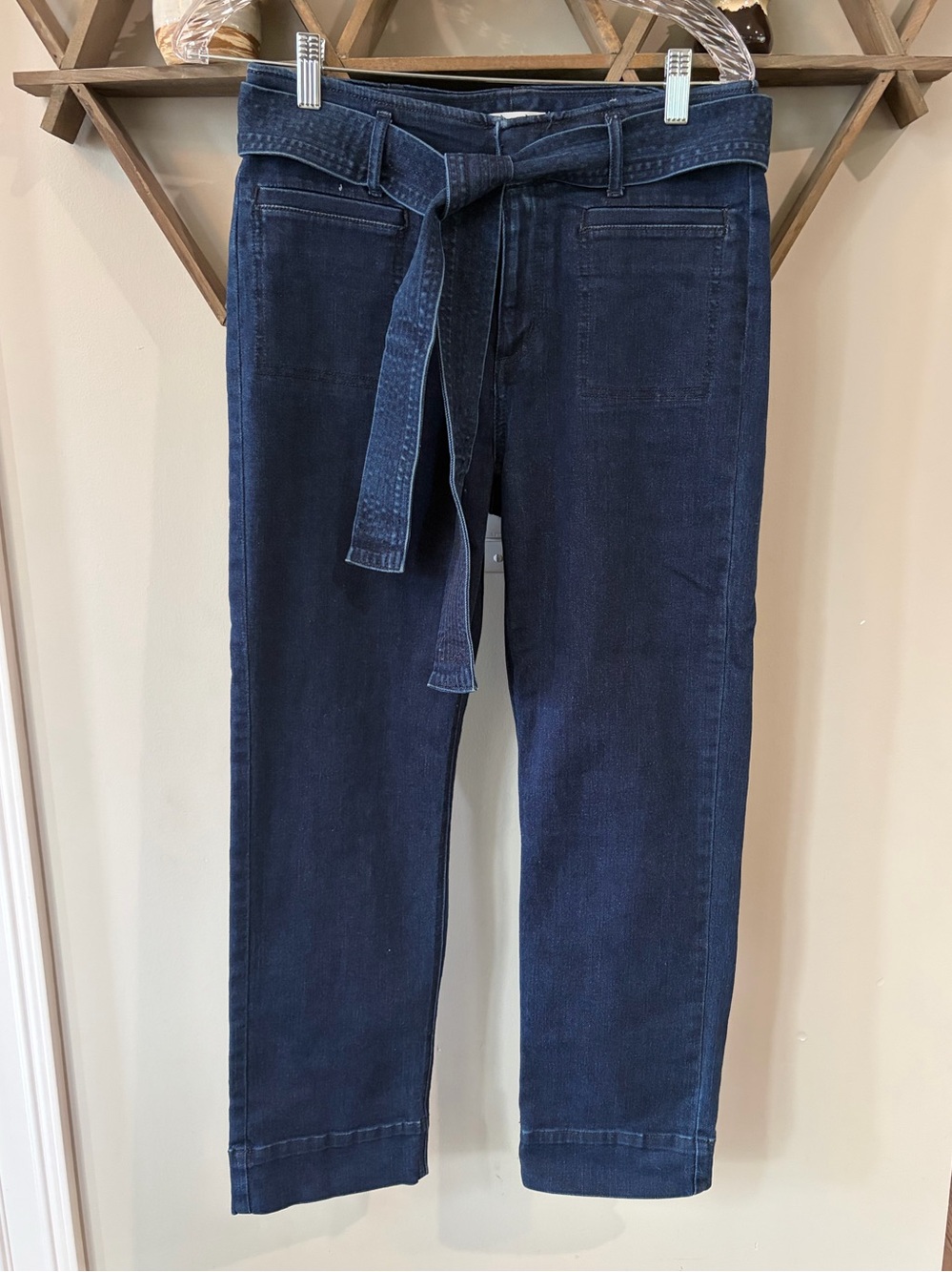 Loft High Waist Straight Belted Jeans. Women’s Size 27/4.